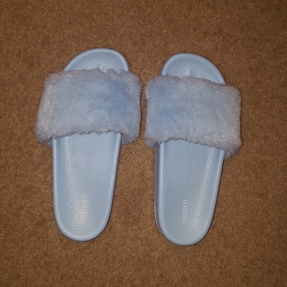 baby blue fur slides